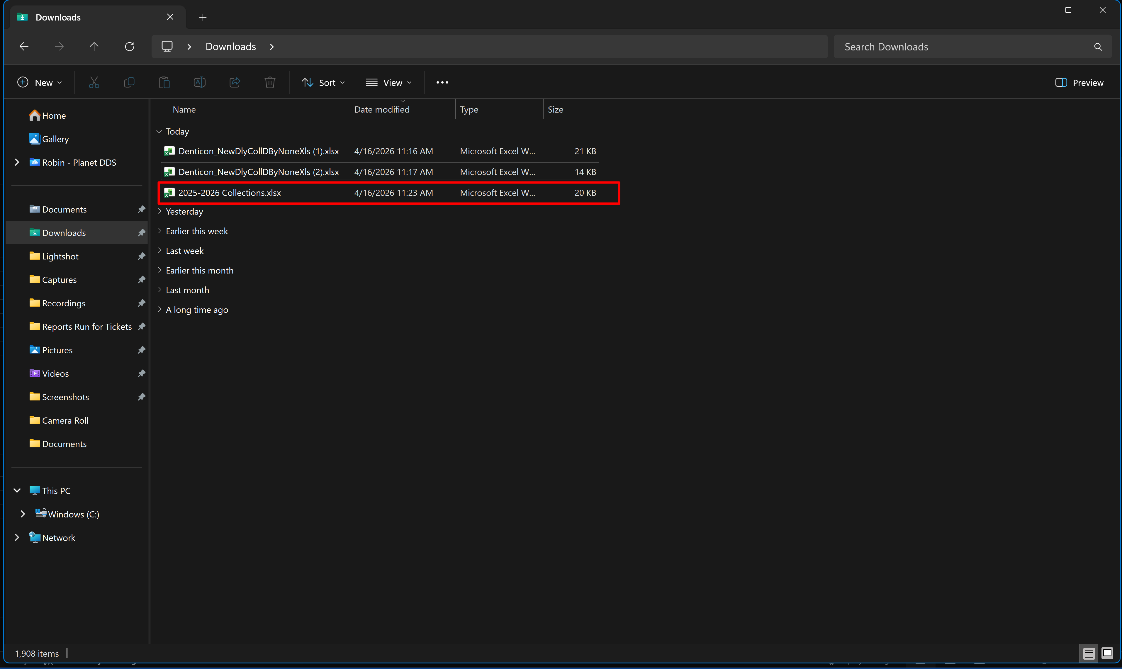 If done correctly, the folder with your downloaded reports should have a new report