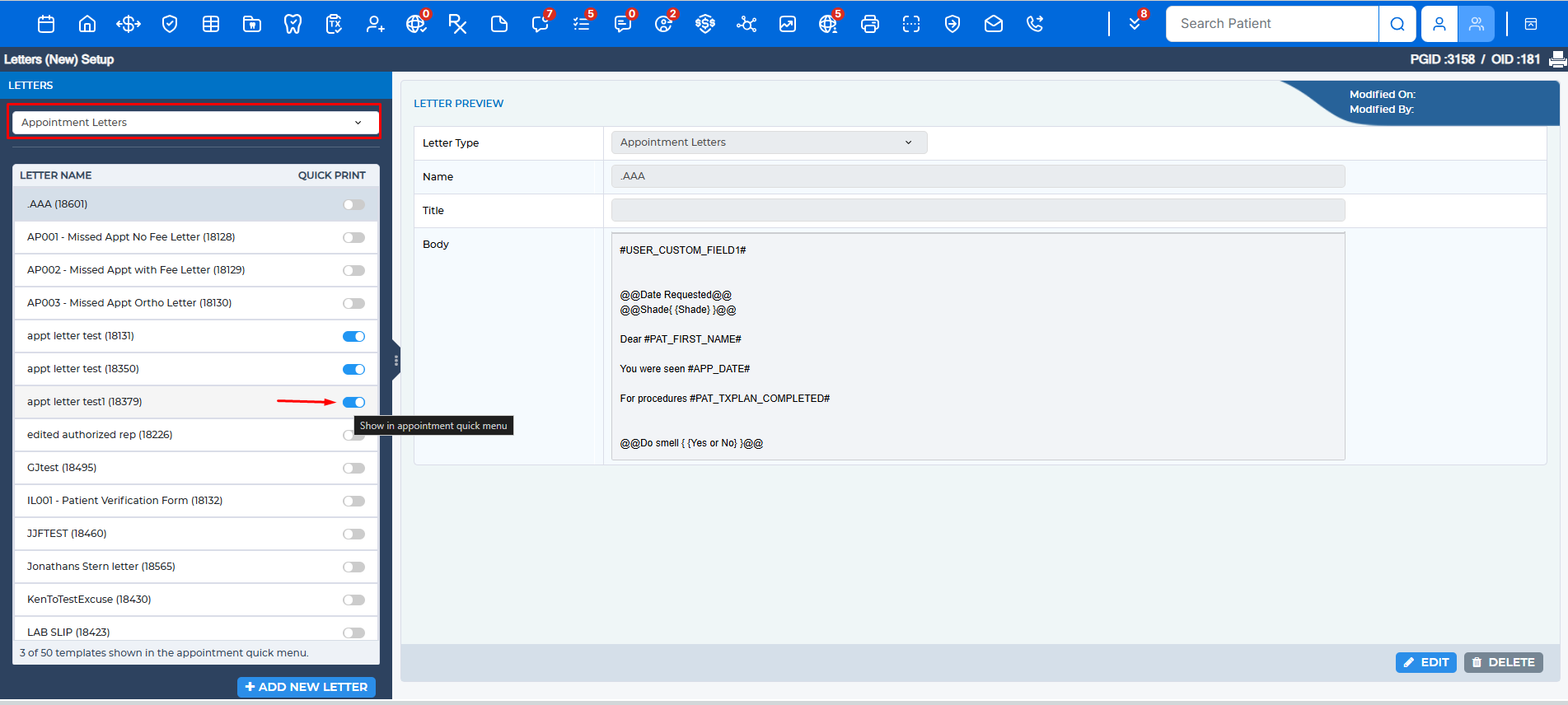 Appointment Book: Letter Templates on the Right-Click Print Menu ...